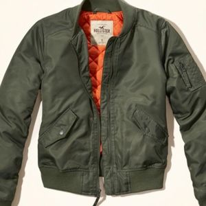 green jacket with orange inside